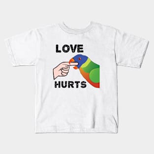 Love Hurts - Rainbow Lorikeet Parrot Kids T-Shirt